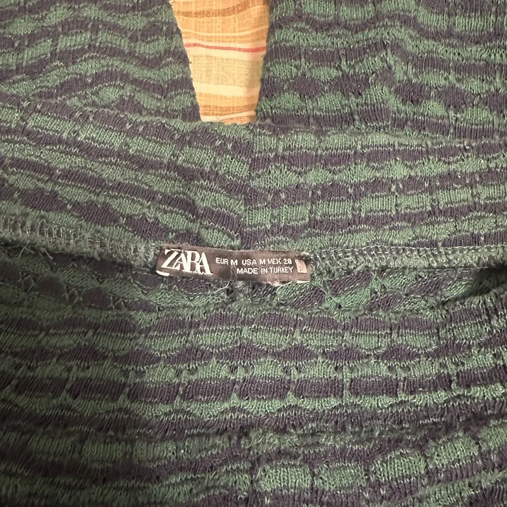 Zara Green and Black Textured Knit Pants - Picture 3 of 4